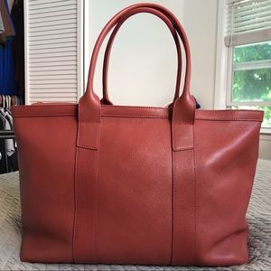 Lotuff Leather Medium Zip Top Tote Rosewood